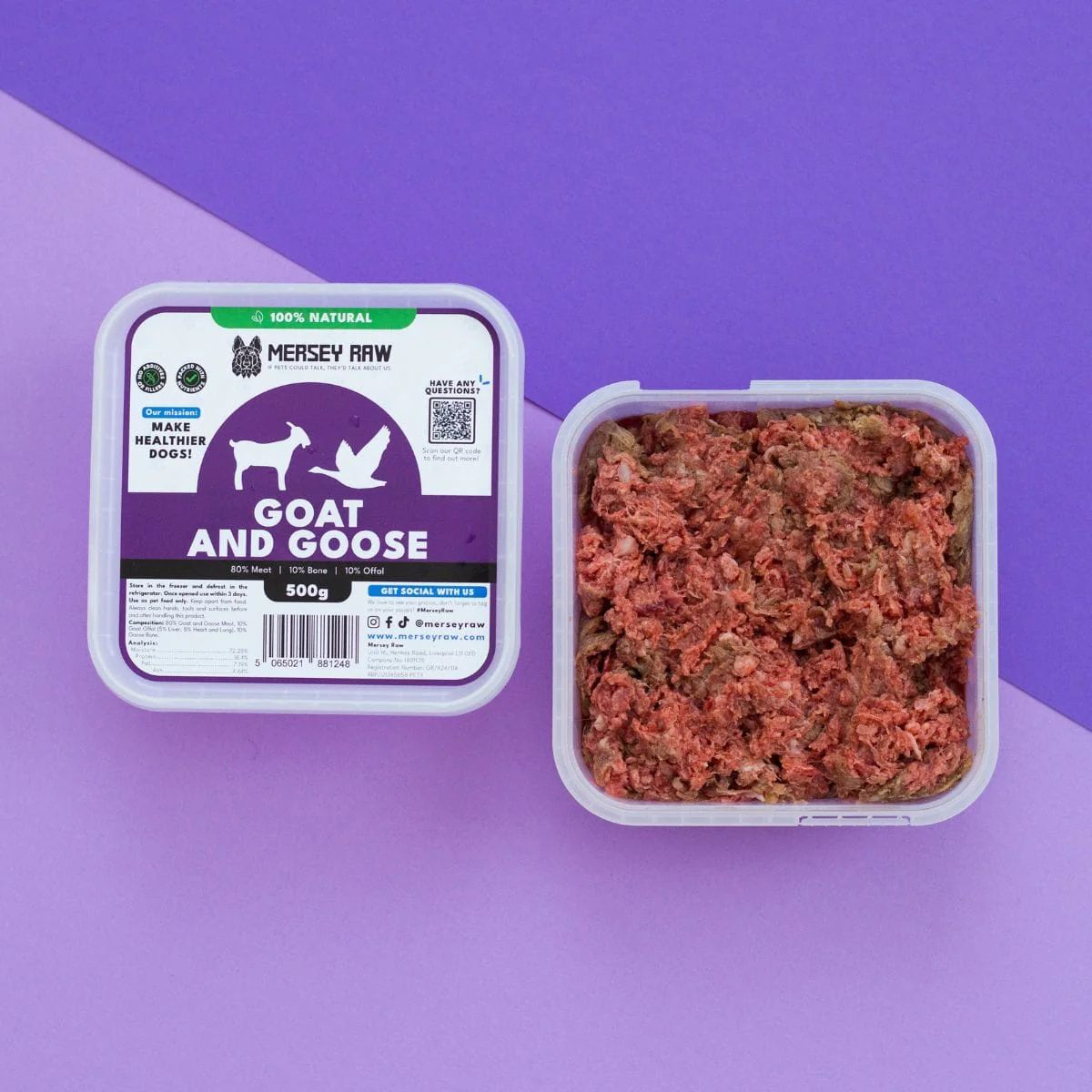 Mersey Raw Goat & Goose 500g - Image 2
