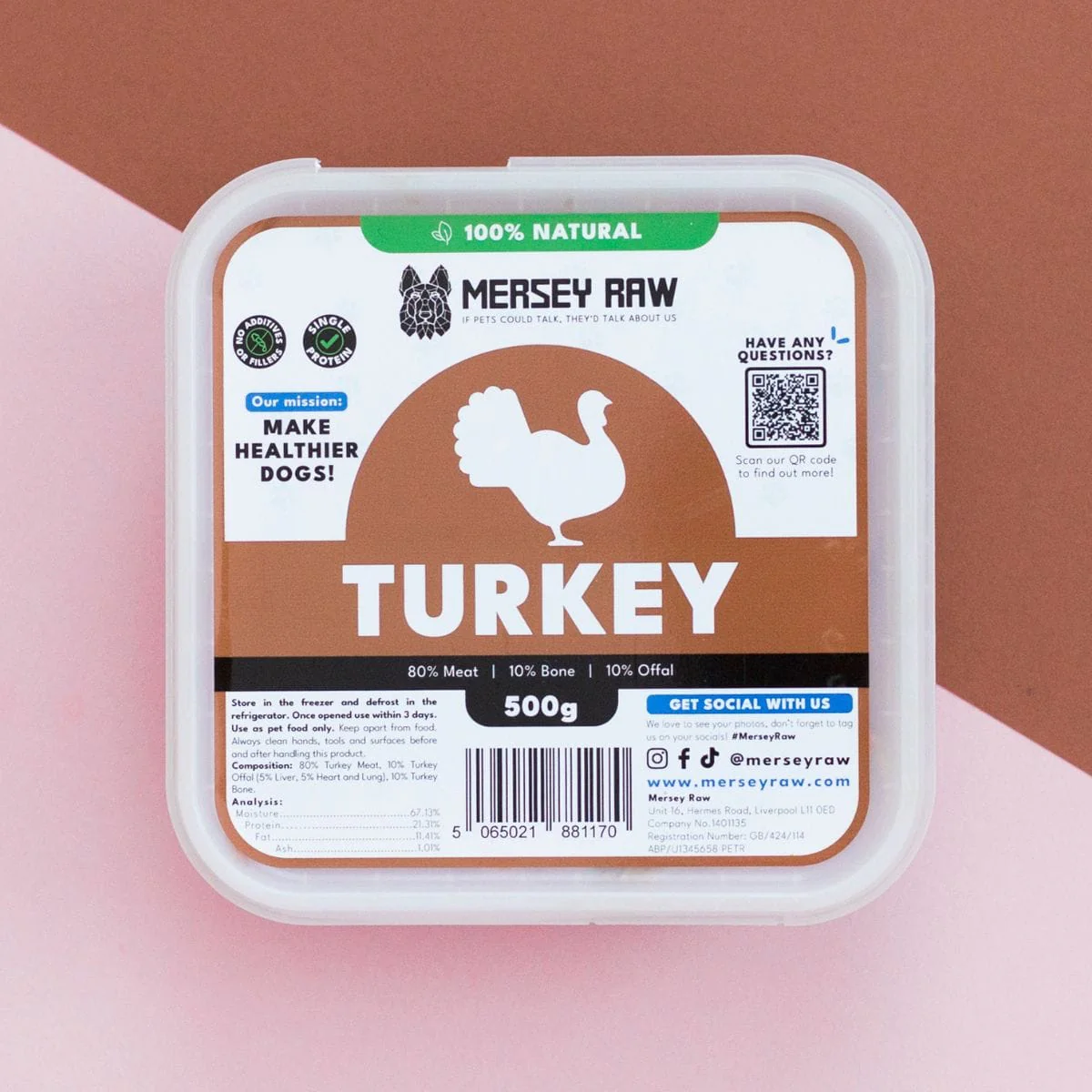Mersey Raw Turkey 500g