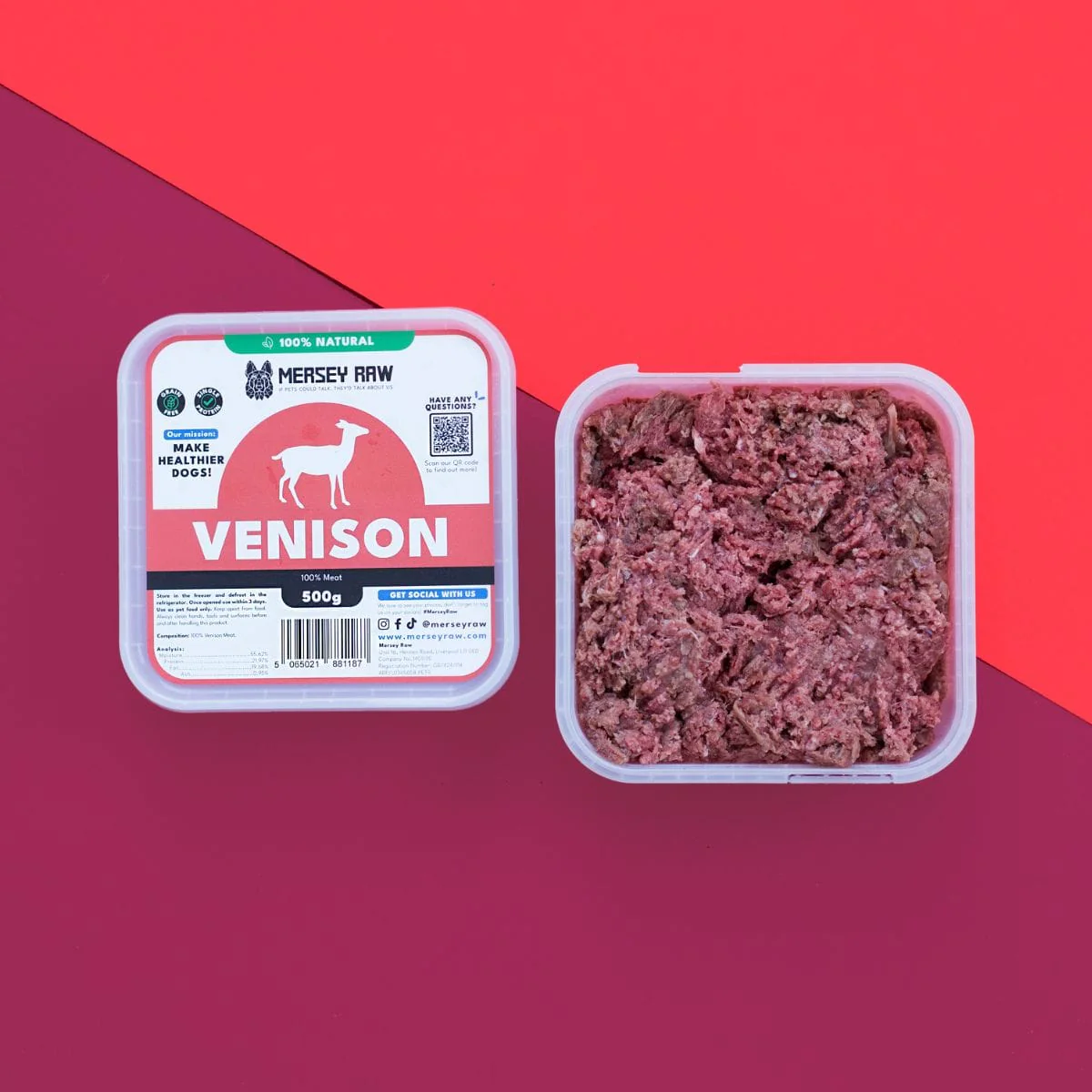 Mersey Raw Venison No Bone 500g - Image 2